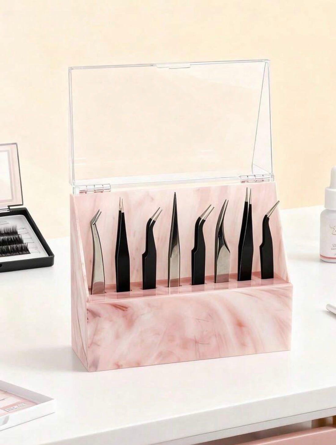 Tweezer Stand Holder with a Cover
