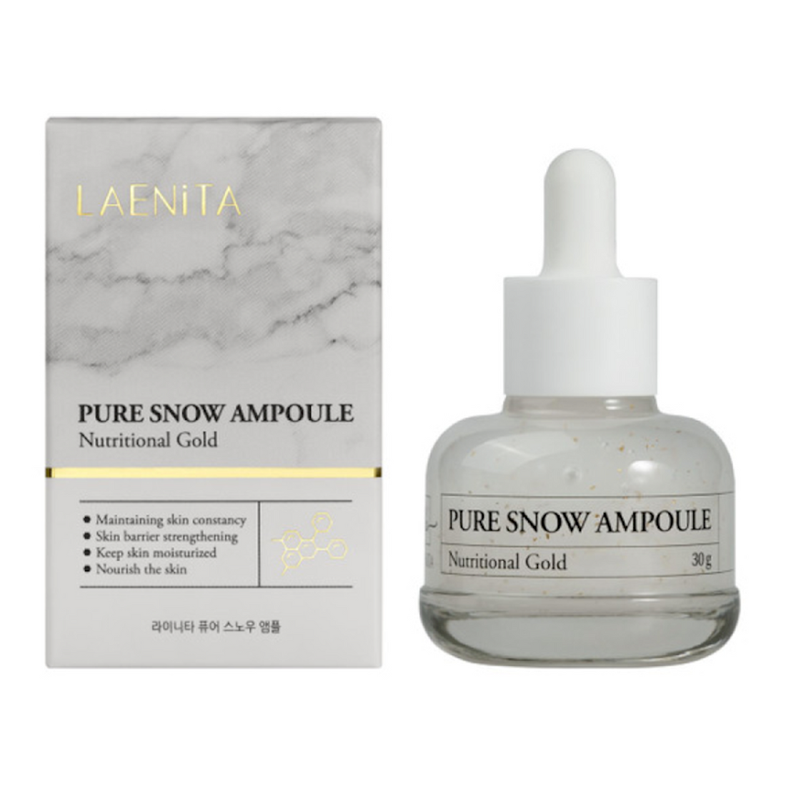 K-Beauty LAENITA Pure Snow Ampoule Nutritional Gold 30g Face Serum
